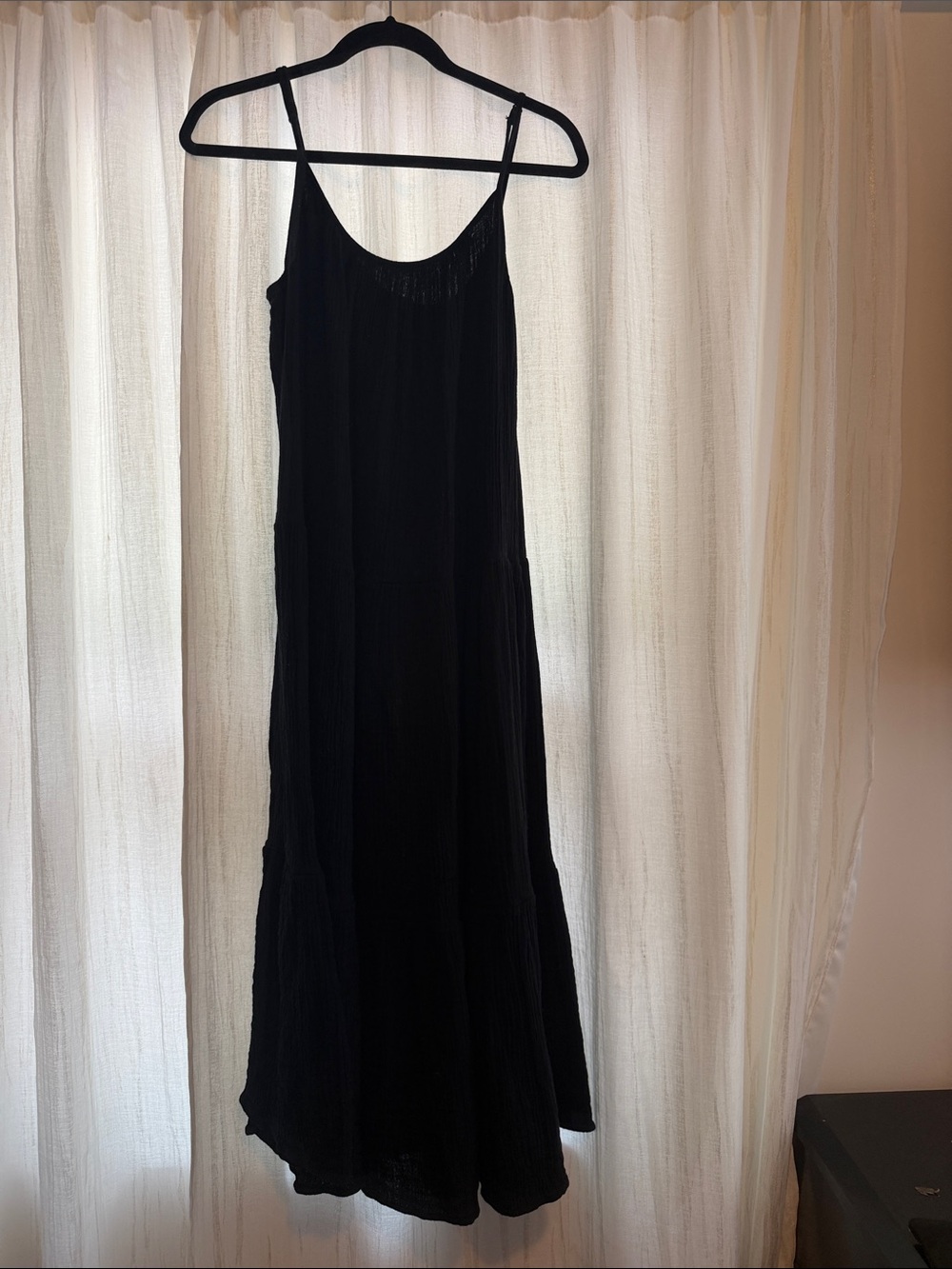H&M Black Maxi Slip Dress with Spaghetti Straps